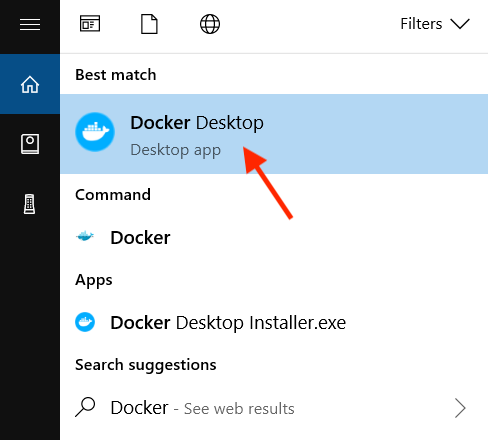 docker application shortcut